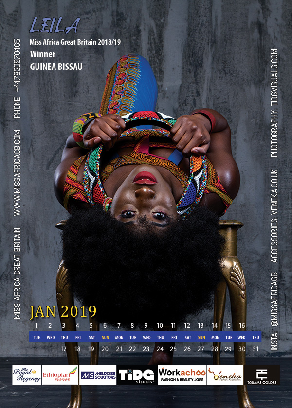 MISS AFRICA GB 2019 CALENDAR